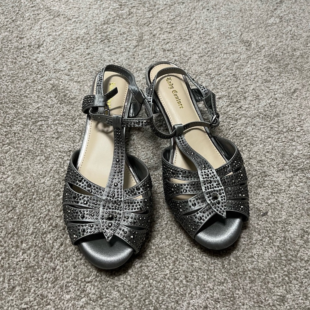 Lady Couture Rhinestone Special Occasion Sandals NWOB Sz 7.5